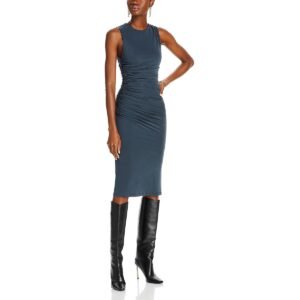 Alice and Olivia Womens Ruched Midi Midi Dress